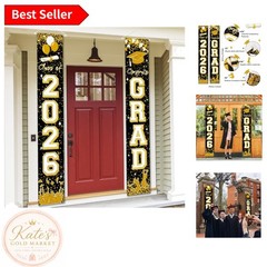 Congrats Grad! Stunning Black and Gold 2026 Graduation Banners for All Occasions