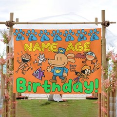Personalize Dogman Birthday Party Banner Gift, Dog Man Party Supplies