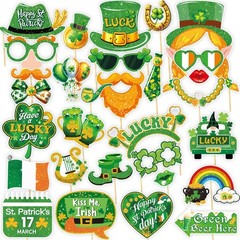 St Patrick’s Day Mask Irish Festival Party Selfie Fancy Dress Photo Prop 30pcs