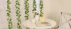 2Pcs Eucalyptus Garland with Lights, Greenery Garland, Green Garland with