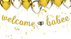 Welcome Babee Banner – Bumble Bee Baby Shower Party Decor – Oh Babee Banner – Ha