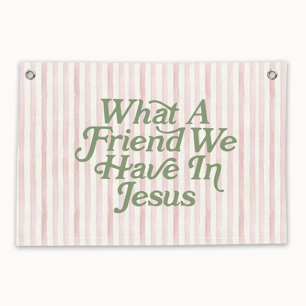 Christian Nursery Decor-What a Friend We Have in Jesus Christian Canvas Banne…
