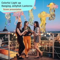 LED Jellyfish Decorations,5 Pcs Colorful Light up Hanging 5 Color/5Pcs
