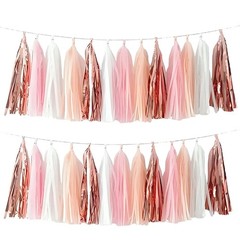20 Pcs Tassel Garland, Boho Party Decor, Bridal Shower Wedding, Pink