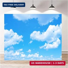 Fabric 7x5ft Sky Backdrop Theme Photography Light Blue Sky Clouds Sunny Sky Phot