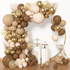 153Pcs Brown Balloon Garland Arch Kit Different Sizes 18 12 10 5 Inch Brown Retr