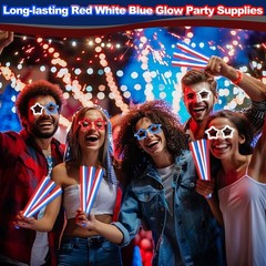 Fun & Safe 126 PCS Glow Stick Accessories for All Ages – 4th of July Ready