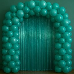 .x 6.6 ft Foil Fringe Backdrop Curtains, Tinsel Streamers Party 3 Retro Green