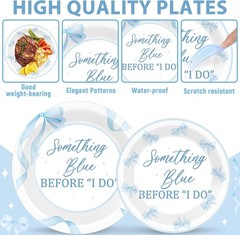 Something Blue Bows Bridal Shower Tableware (Plates, Napkins, Forks)