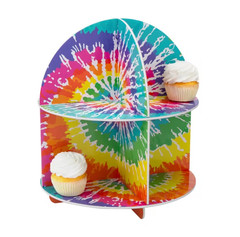 Tie Dye Party Treat Stand Cupcake Dessert Display Free Ship US