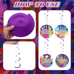 Relithick 24 Pack 2026 VBS Hanging Decorations Illumination Themed Spiral Swirl