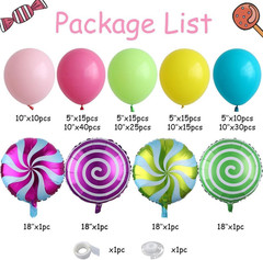 Candyland Party Decoration 184PCS Candy Balloon Garland Kit Pastel Pink Purple B
