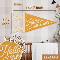 Kids Room Decor, Hello Sunshine Wall Hanging Pennant Flag Banner, Sunshine Nu…