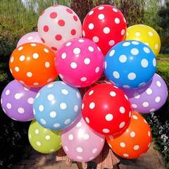 50 PCS Rainbow Polka Dot Balloons Kit – 12 Inch(30.48Cm) Multicolor Polka Dot La