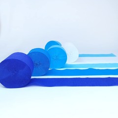 8 Rolls 656 ft Blue Gradient Crepe Paper Streamers Birthday Party Decor