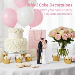 Wedding Cake Topper, 4.3″ Bride and Groom Figurine, Vintage Cake Toppers
