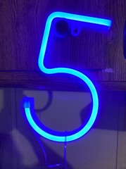 Neon Number 5 Sign Wall Decorative Neon Lights Warm White Alphabet Letter Lights