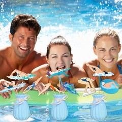 16 PCS Swimming Theme Birthday Party Centerpiece Sticks Table Toppers Decor