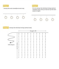 LED USB Curtain String Lights Backdrop, Warm White, Party Birthday Wedding