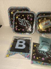 90s Party Pack birthday supplies 76 Pieces 16 Guest Set