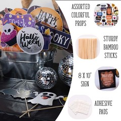 Halloween Photo Booth Props 41 Pc Kit Sign Adhesive Pads Sticks Decorations