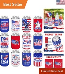 4th of July Decorations Can Cooler Sleeves 250th Anniversary Insulated Can Co…