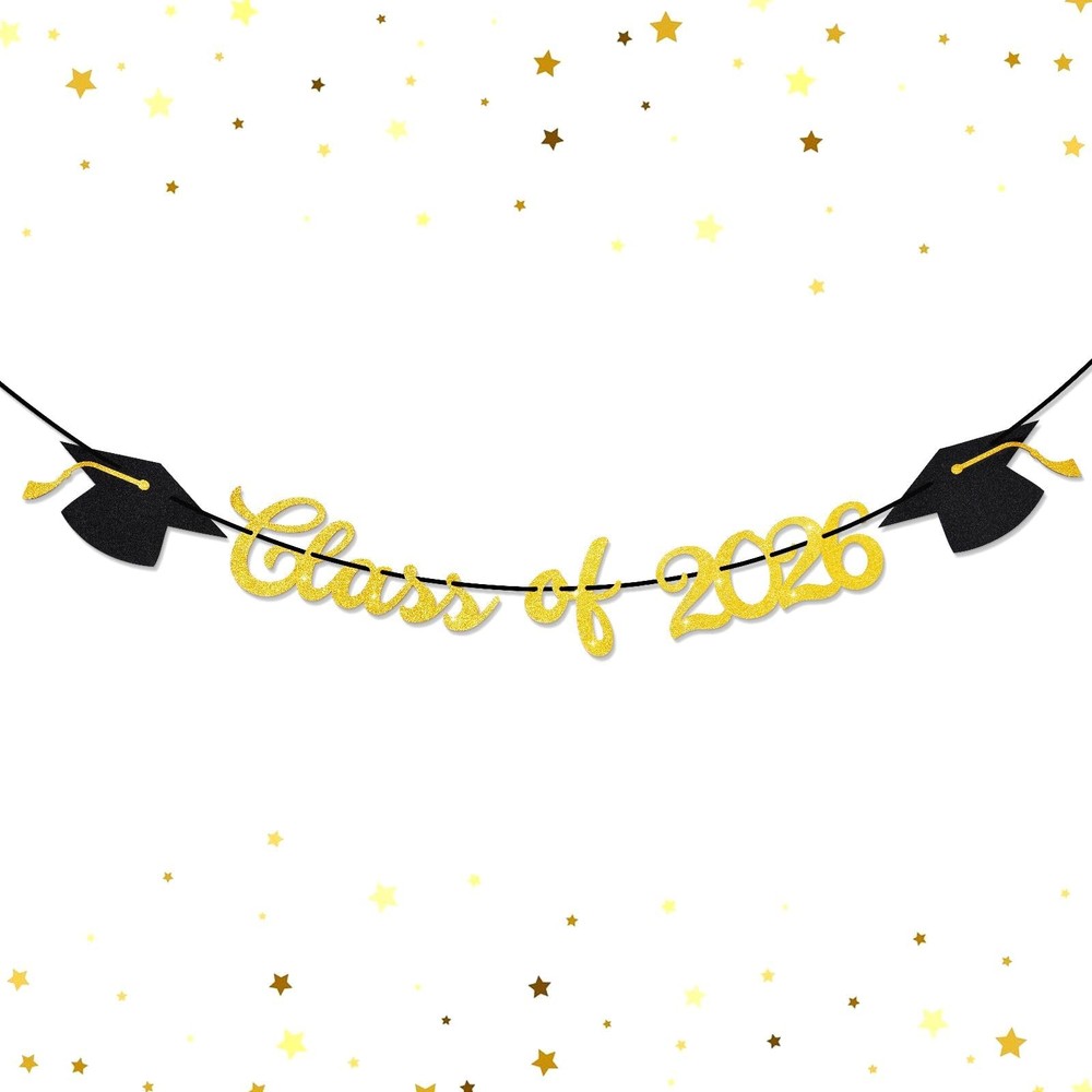 TOOYUMON Class of 2026 Graduation Decorations – Pre-Assembled Gold