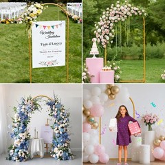 6 FT Wedding Arch Frame Backdrop Stand for Party, Balloon Arch Stand, Wedding