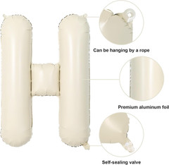 Beige HOME Balloons 40 Inch,Large HOME Letter Banner Cream White for Sweet House