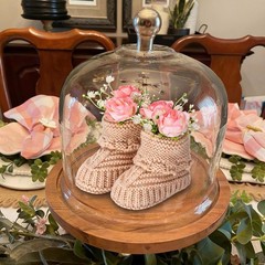4 Set Baby Shower Booties Centerpiece Knitted Booties with Artificial Baby’s …