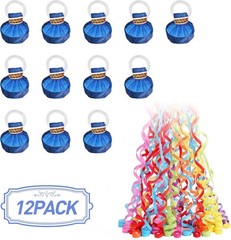 No Mess Streamers,12Pack Colorful No Mess Confetti Poppers,Party Poppers for …