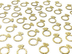 50 X Gold Engagement Ring Table Confetti/Scatter, Bachelorette Party Decorations