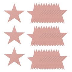 50 Pcs 6 Inch Double Printed Glitter Star Cutouts, Rose Gold