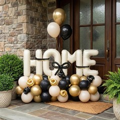 Housewarming Party Decorations – 40″ Large HOME Letter Balloons White Black G…