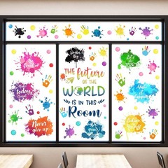 151 Pcs Inspirational Quotes Window Clings Colorful Ink Splatter Splotches Ha…
