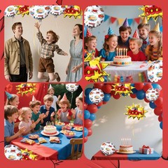 Superhero Party Decorations, 8Pcs Superhero Foil Balloons 18 Inches Hero Ball…