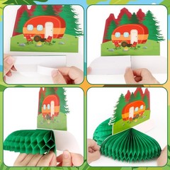 12PCS Camping Party Decoration Camping Honeycomb Centerpieces Camping Decorat…