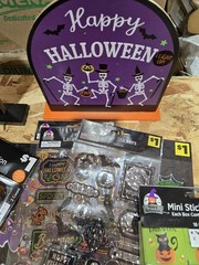 Bulk Halloween Decorations Set of 34 Pc , Decorating Kit, Wood Display, Spiders.