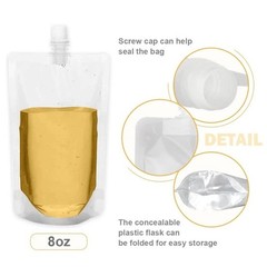 10pcs Clear Plastic Spouted Liquid Drink Bag Stand Up Pouch 100ml-500ml freeship