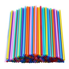 200 Pcs Colorful Plastic Long Disposable Drinking Straws. (0.23»diameter and…