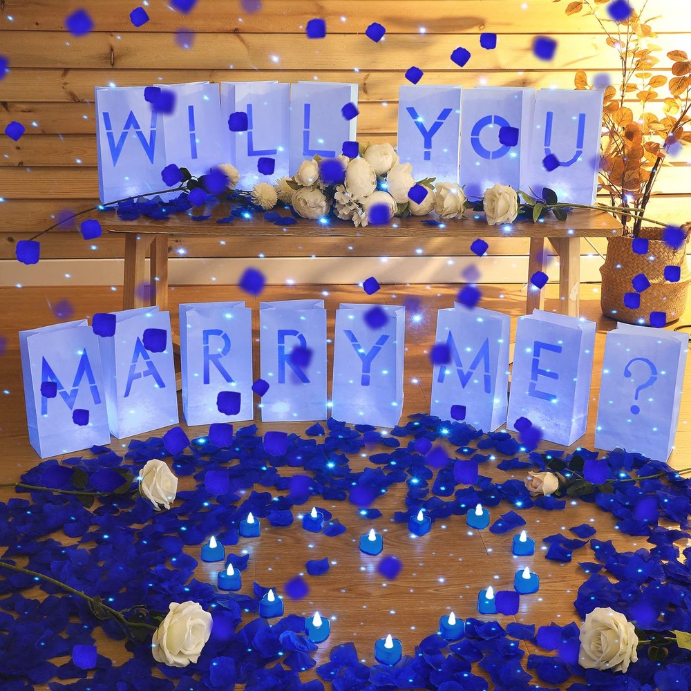 2051 Pcs Proposal Decorations Kit 15 Will You Marry Me Sign Luminary Paper Ba…