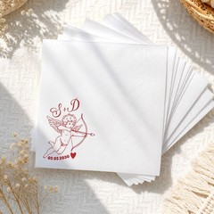 Personalized Wedding Napkins Cupid Design Custom Cocktail Decor SATTNA0720