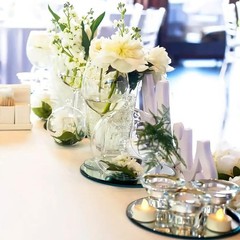 16 Pack Round Mirror Centerpieces Table Decor 12 Inch Circle Trays Plates
