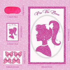 Pink Birthday Party Decorations Girls Princess Games Pin The Bow
