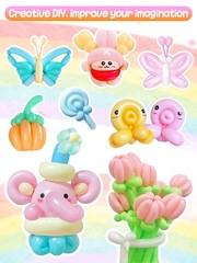 100 Pcs 260 Balloons Kit with Pump – Kids Premium Latex Twisting Long Balloon…
