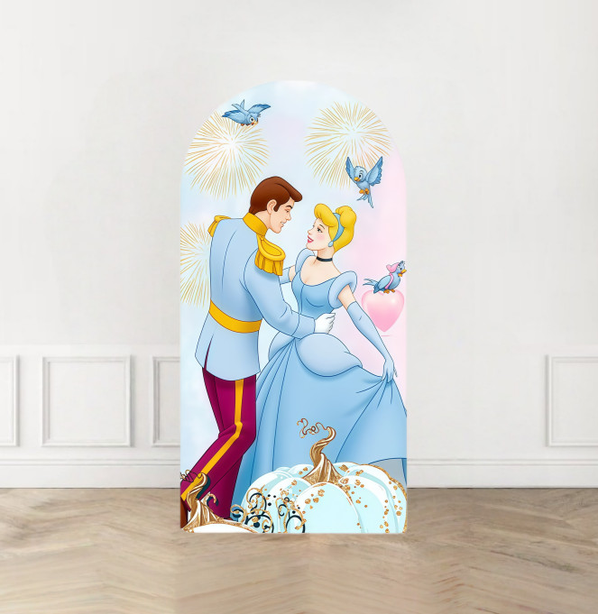Cinderella Arch Backdrop Cover Princess Birthday Party Photo Background Banner