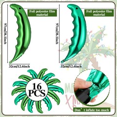 126 Pcs Palm Tree Balloons Inflatable Set, 16 Pcs Foil Palm Tree Leaves 110 P…