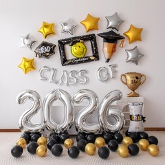 65 PCS Congrats Grad Balloons Kit, Class of 2026 Graduation Party Decorations…