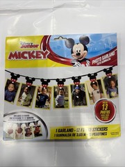 Disney Mickey Mouse Photo Garland Party Decor Holds 13 Photos Birth – 12 Months