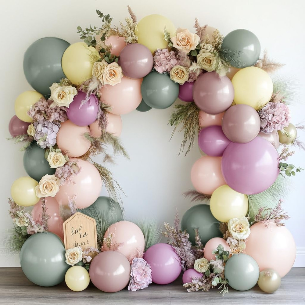 Pastel Balloon Garland Kit for Birthday, Baby Shower, Garden Party Decor